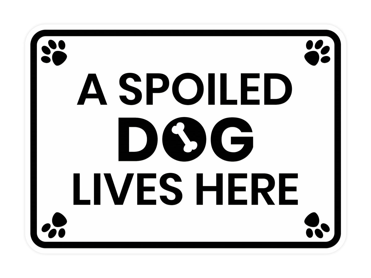 Motto Lita Classic Framed Paws, A Spoiled Dog Lives Here Wall or Door Sign