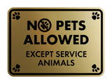 Motto Lita Classic Framed Paws, No Pets Allowed Except Service Animals Wall or Door Sign