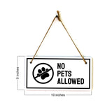 No Pets Allowed (5 x 10") Hanging Plus Wall or Door Sign | Pet Signage