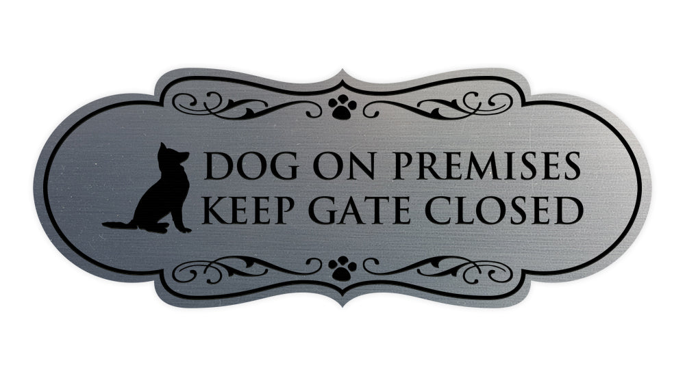 Motto Lita Designer Paws, Dog On Premises Keep Gate Closed Wall or Door Sign