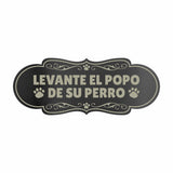 Designer Paws Plus, Levante El Popo De Su Perro Wall or Door Sign | Spanish Colorful Pet Signage