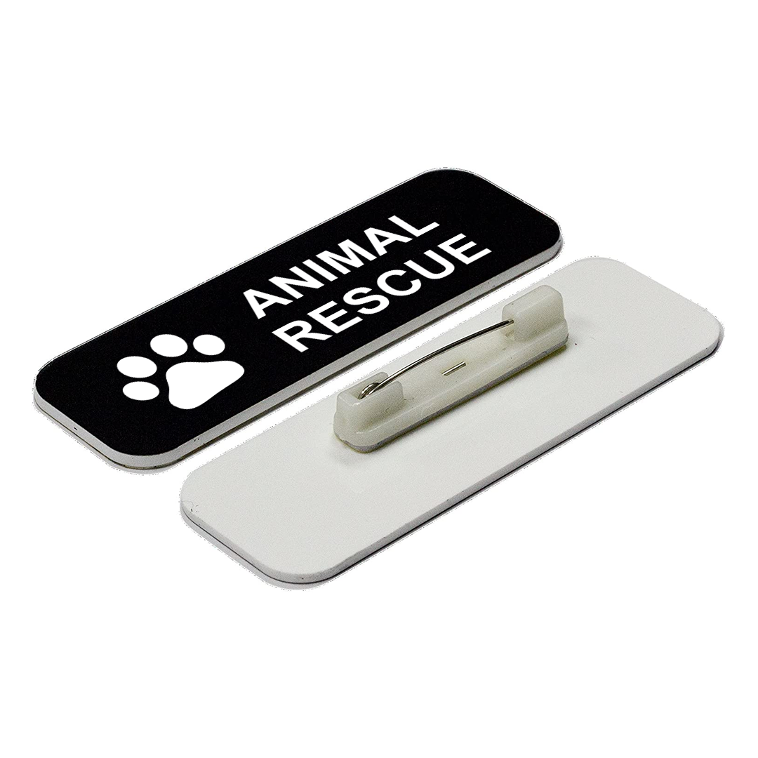 Animal Rescue 1 x 3" Name Tag/Badge, (3 Pack)