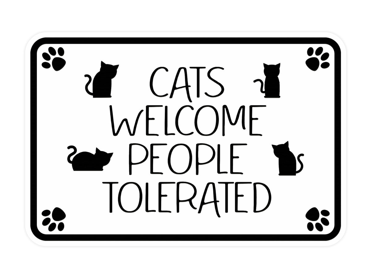 Motto Lita Classic Framed Paws, Cats Welcome People Tolerated Wall or Door Sign