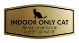 Motto Lita Fancy Paws, INDOOR ONLY CAT Please Close Door & Keep Cat Inside Wall or Door Sign