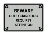 Motto Lita Classic Framed Paws, Beware Cute Guard Dog Requires Attention Wall or Door Sign