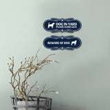 Motto Lita Designer Paws, Dog In Yard Please Close Gate and Beware of Dog Signs (2 Pack) Wall or Door Sign