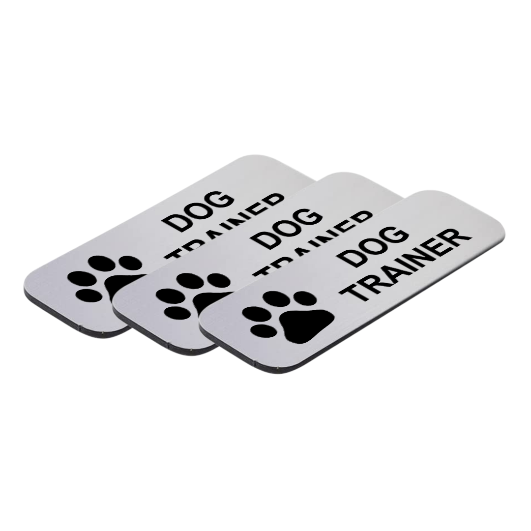 Dog Trainer 1 x 3" Name Tag/Badge, (3 Pack)