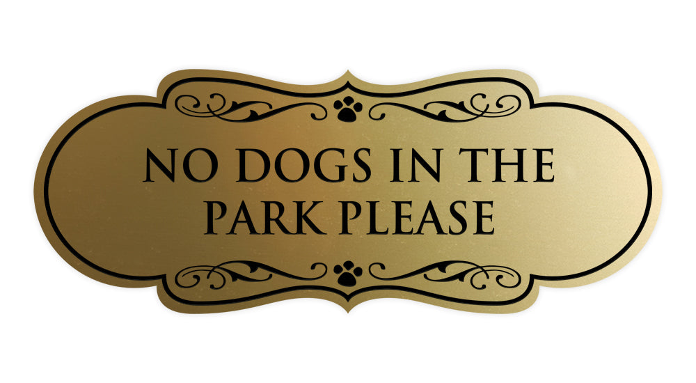 Motto Lita Designer Paws, No Dogs In the Park Please Wall or Door Sign