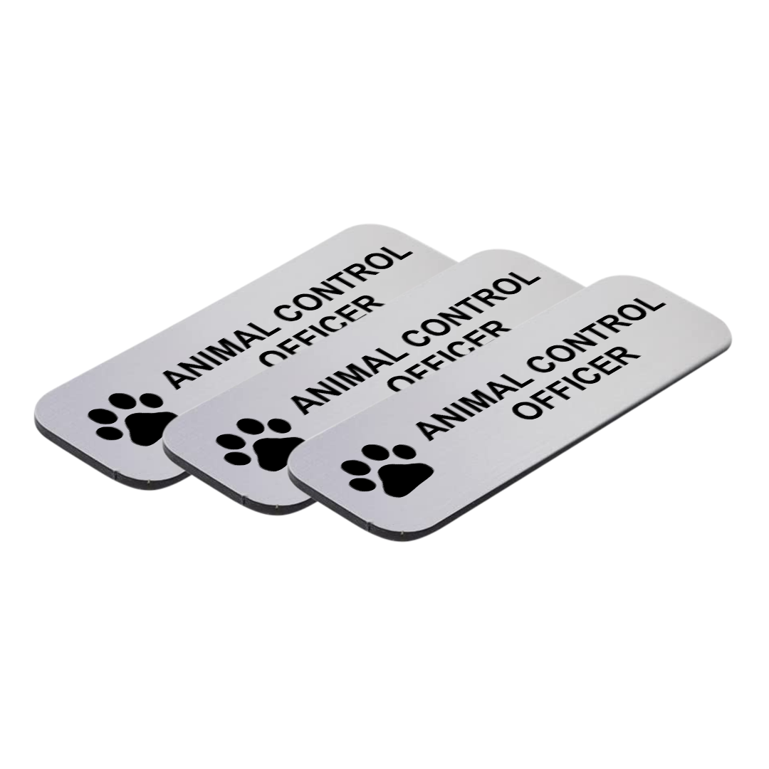 Animal Control Officer 1 x 3" Name Tag/Badge, (3 Pack)