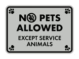 Motto Lita Classic Framed Paws, No Pets Allowed Except Service Animals Wall or Door Sign