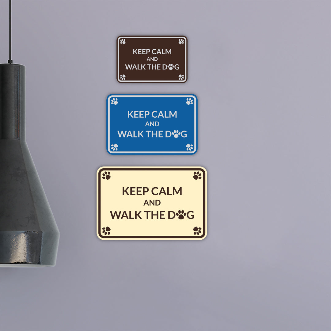 Classic Framed Paws, Keep Calm and Walk the Dog Wall or Door Sign