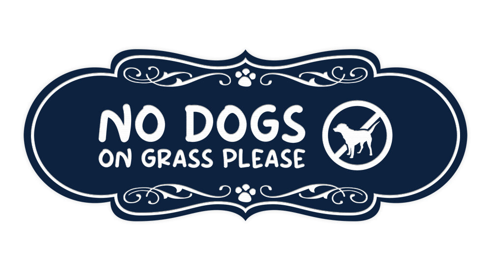 Motto Lita Designer Paws, No Dogs On Grass Please Wall or Door Sign