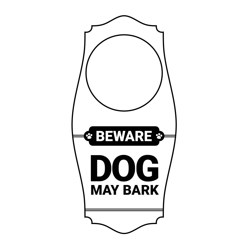 Motto Lita Beware Dog May Bark Door Hanger