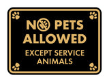 Motto Lita Classic Framed Paws, No Pets Allowed Except Service Animals Wall or Door Sign