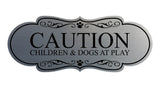 Motto Lita Designer Paws, Caution Children & Dogs at Play Wall or Door Sign