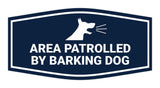 Motto Lita Fancy Area Patrolled By Barking Dog Warning Wall or Door Sign