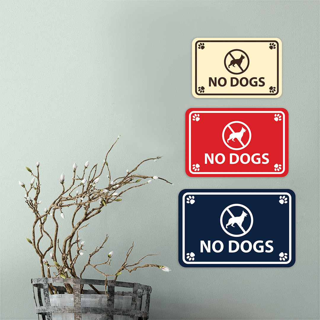 Classic Framed Paws, No Dogs Wall or Door Sign