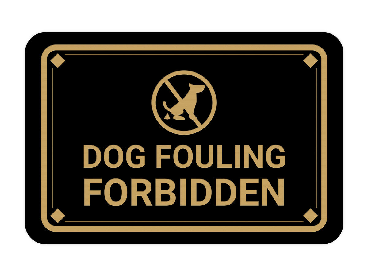 Classic Framed Diamond, Dog Fouling Forbidden Wall or Door Sign