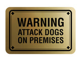 Classic Framed Diamond, Warning Attack Dogs On Premises Wall or Door Sign