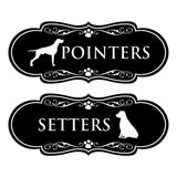 Designer Paws, Restroom 2 Pack 'Pointers' 'Setters' Wall or Door Sign