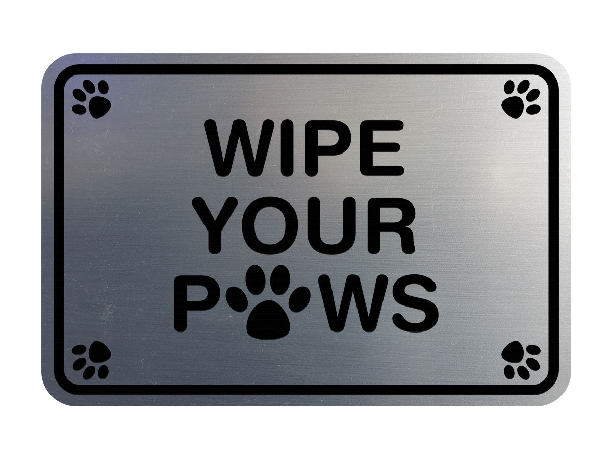 Classic Framed Paws, Wipe Your Paws Wall or Door Sign