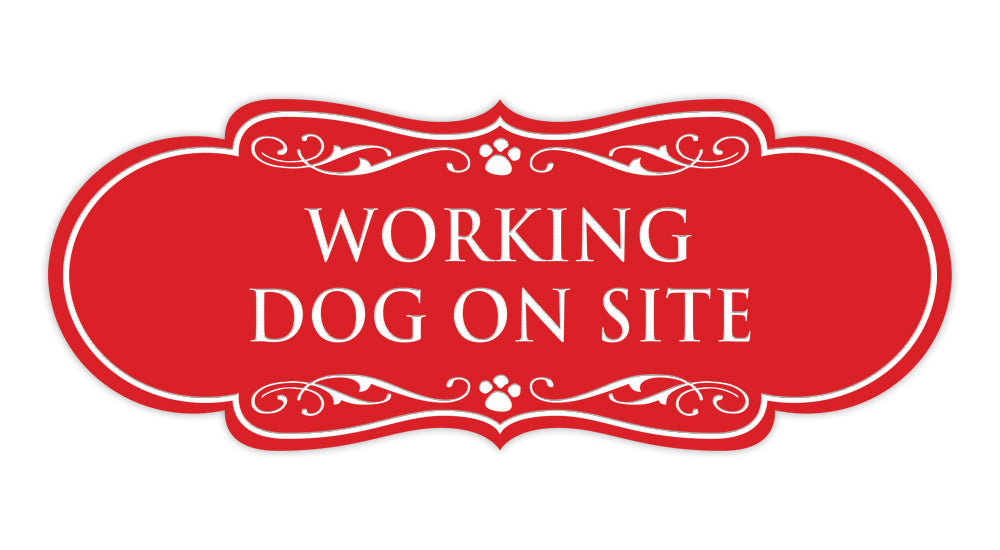 Designer Paws, Working Dog on Site Wall or Door Sign