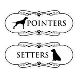 Designer Paws, Restroom 2 Pack 'Pointers' 'Setters' Wall or Door Sign