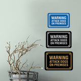 Classic Framed Diamond, Warning Attack Dogs On Premises Wall or Door Sign