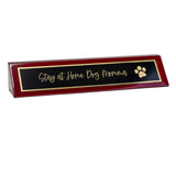 Piano Finished Rosewood Novelty Engraved Desk Name Plate 'Stay at Home Dog Momma', 2" x 8", Black/Gold Plate