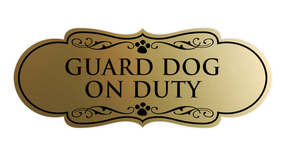 Designer Paws, Guard Dog On Duty Wall or Door Sign