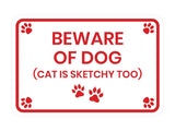Classic Framed Paws, Beware of Dog (Cat is Sketchy Too) Wall or Door Sign