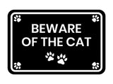 Classic Framed Paws, Beware of the Cat Wall or Door Sign