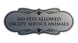 Designer Paws, No Pets Allowed Except Service Animals Wall or Door Sign