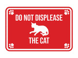 Motto Lita Classic Framed Paws, Do Not Displease the Cat Wall or Door Sign