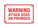 Classic Framed Diamond, Warning Attack Dogs On Premises Wall or Door Sign