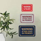 Classic Framed Diamond, Warning Attack Dogs On Premises Wall or Door Sign