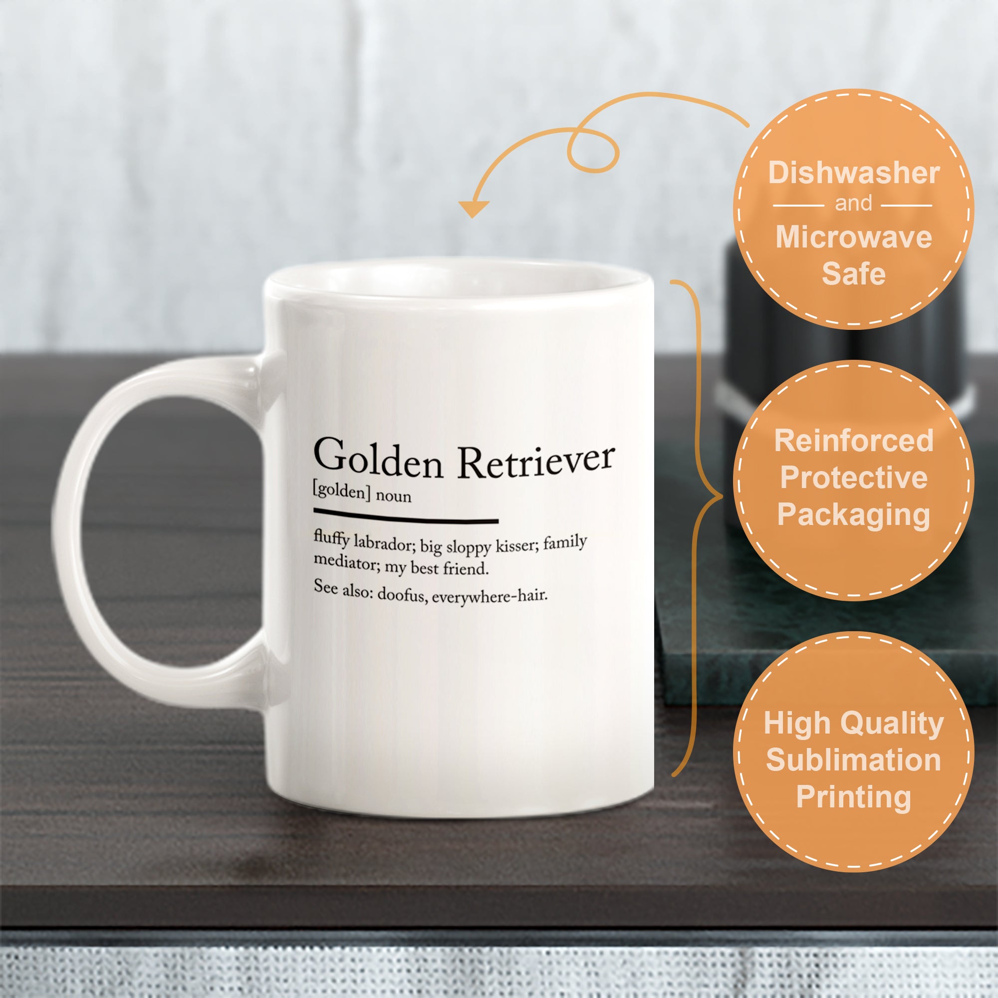 Golden Retriever Definition Coffee Mug
