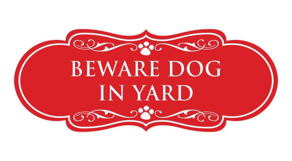Designer Paws, Beware Dog in Yard Wall or Door Sign