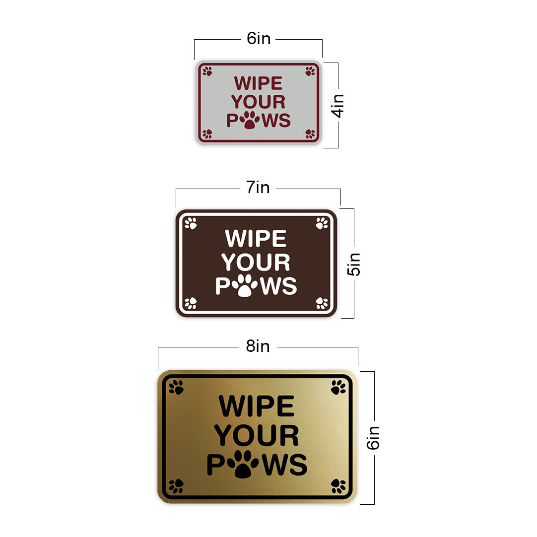Classic Framed Paws, Wipe Your Paws Wall or Door Sign