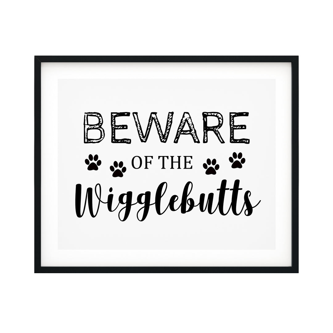 Beware Of The Wigglebutts UNFRAMED Print Pet Decor Wall Art