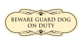 Designer Paws, Beware Guard Dog on Duty Wall or Door Sign
