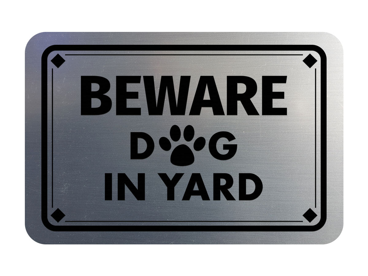 Classic Framed Diamond, Beware Dog in Yard Wall or Door Sign