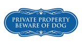 Designer Paws, Private Property Beware of Dog Wall or Door Sign
