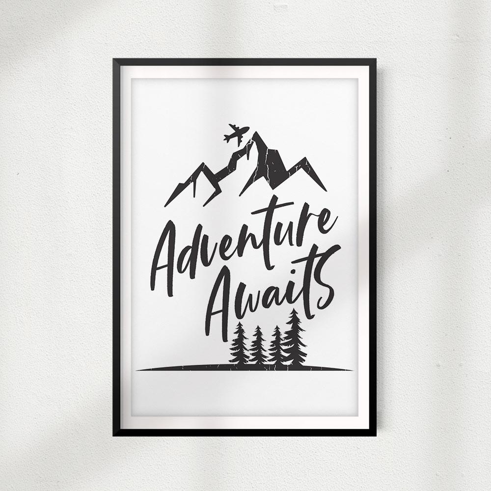 Adventure Awaits UNFRAMED Print Home Décor, Quote Wall Art - Gaucho Goods