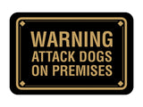 Classic Framed Diamond, Warning Attack Dogs On Premises Wall or Door Sign