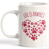 Life Is Pawfect Paw Hearts Coffee Mug - Gaucho Goods