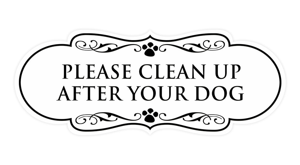 Designer Paws, Please Clean Up After Your Dog Wall or Door Sign