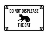 Motto Lita Classic Framed Paws, Do Not Displease the Cat Wall or Door Sign