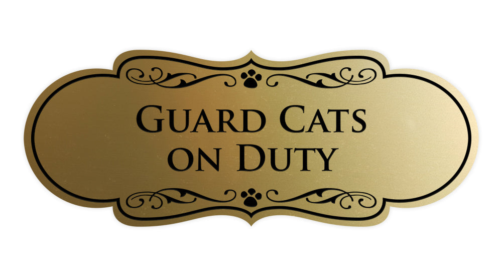 Designer Paws, Guard Cats on Duty Wall or Door Sign