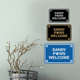 Classic Framed Paws, Sandy Paws Welcome Wall or Door Sign